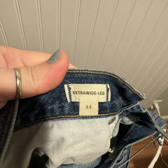 Madewell Extra Wide Leg Jeans High Waisted Size 33 - Picture 6 of 7